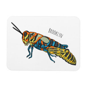 Barber pole grasshopper cartoon illustration magnet