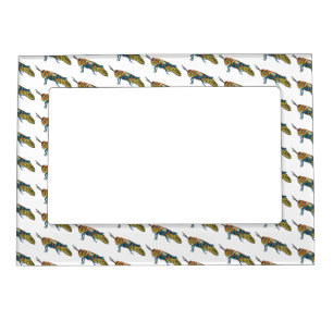 Barber pole grasshopper cartoon illustration magnetic frame