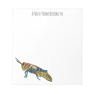 Barber pole grasshopper cartoon illustration notepad