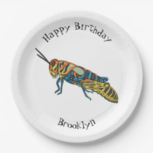 Barber pole grasshopper cartoon illustration paper plates