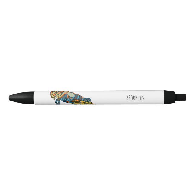 Barber pole grasshopper cartoon illustration  pen (Front)