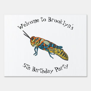 Barber pole grasshopper cartoon illustration sign