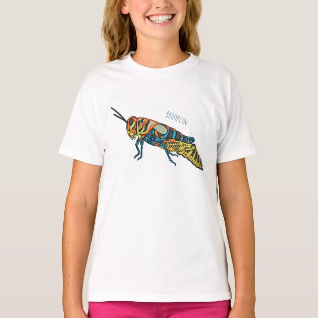 Barber pole grasshopper cartoon illustration T-Shirt (Front)
