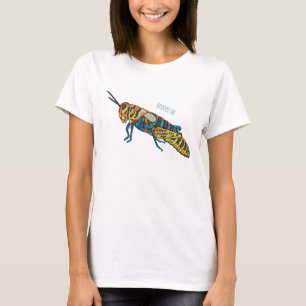 Barber pole grasshopper cartoon illustration T-Shirt