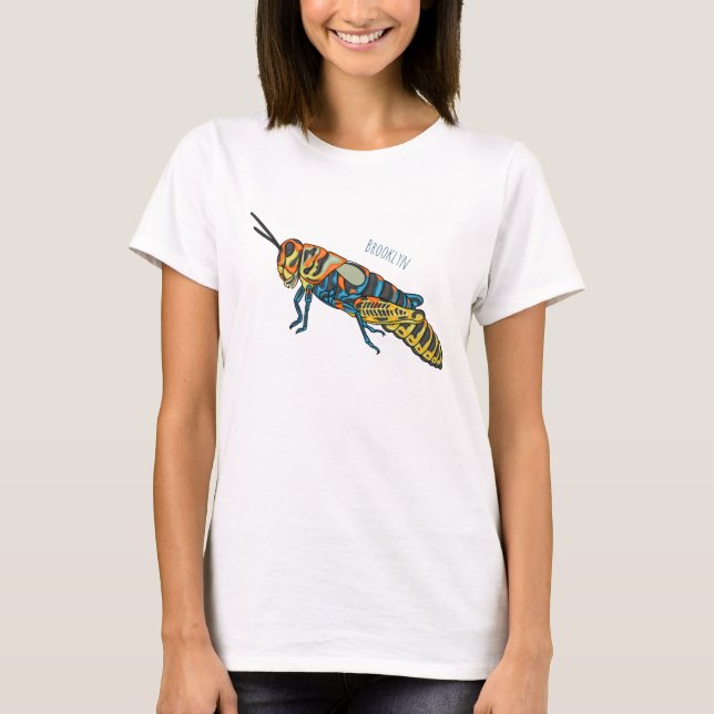 Barber pole grasshopper cartoon illustration T-Shirt (Front)