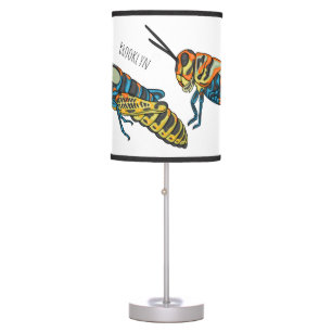 Barber pole grasshopper cartoon illustration table lamp