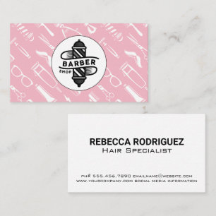 Barber Pole Hair Cutting Accessories Business Card