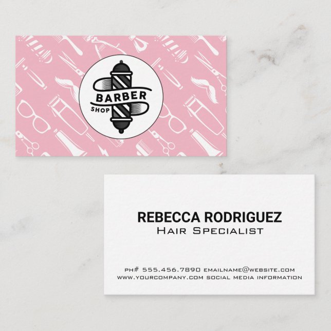 Barber Pole | Hair Cutting Accessories Business Card (Front/Back)