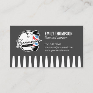 Barber Pole   Hair Cutting Tools Business Card