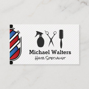 Barber Pole   Hair Cutting Tools Business Card