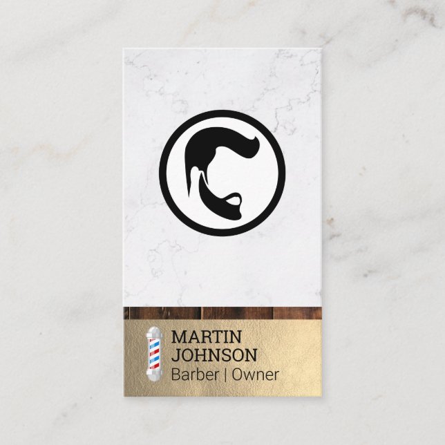 Barber Pole | Hair Specialist Business Card (Front)