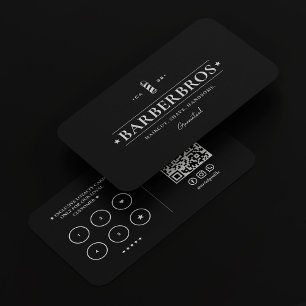 Barber Pole Haircut Black Barbershop loyalty  Business Card