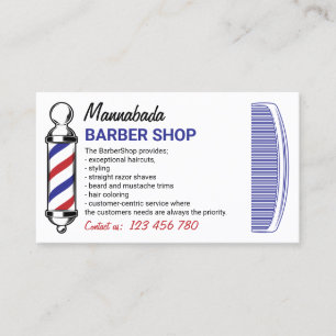 Barber Pole haircut salon for men Business Card
