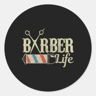 Barber Pole Hairstylist Hairdresser Classic Round Sticker