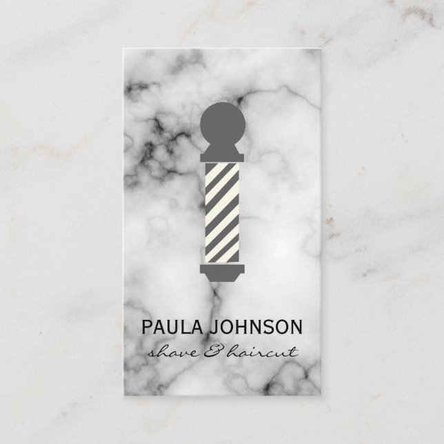 Barber Pole Marble Business Card (Front)