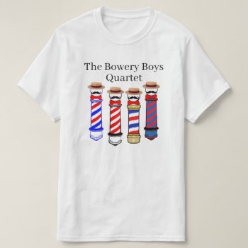 Barber Pole Quartet Personalize T-shirt by BarbeeAnne at Zazzle