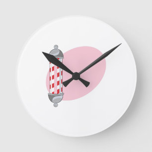 Barber Pole Round Clock