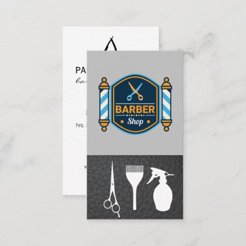 Barber Pole  Scissors  Business Card