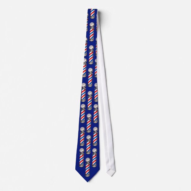Barber Poles on Blue Neck Tie (Front)