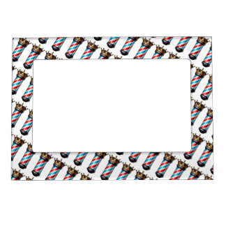 Barber Poles with Gold Crowns Magnetic Frame