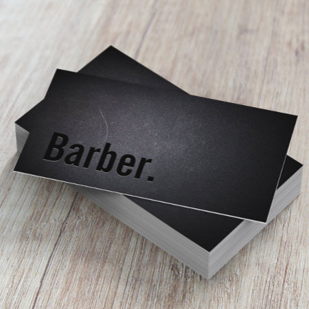 Barber Professional Black Minimalist Business Card