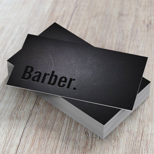 Customizable Barber Professional Black Minimalist Business Card