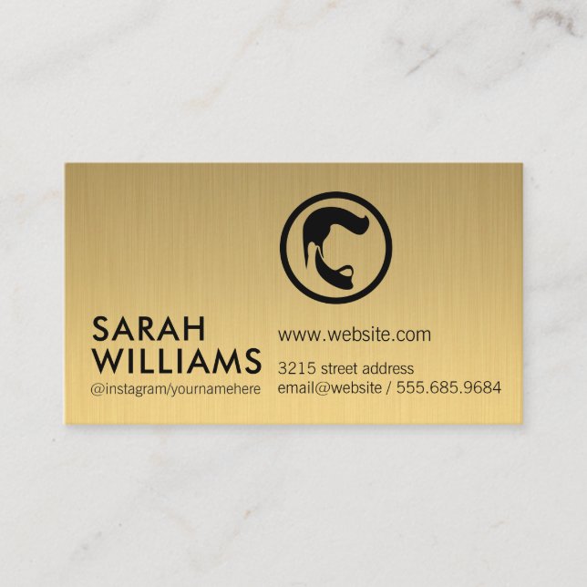 Barber Professional Gold Metallic Business Card (Front)