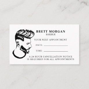 Barber Professional Hair Stylist  Appointment Card