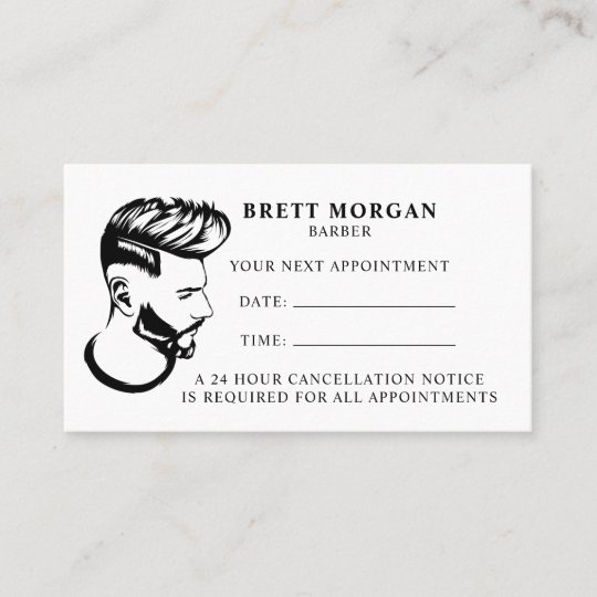 Barber Professional Hair Stylist Appointment Card