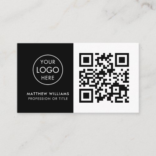 Barber Professional QR Code Logo Modern Business Card