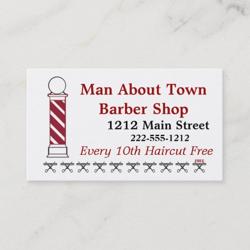 Customizable Barber Punch Card Customer Loyalty Business Card