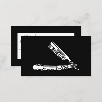 Barber Razor Icons Business Card by asyrum at Zazzle