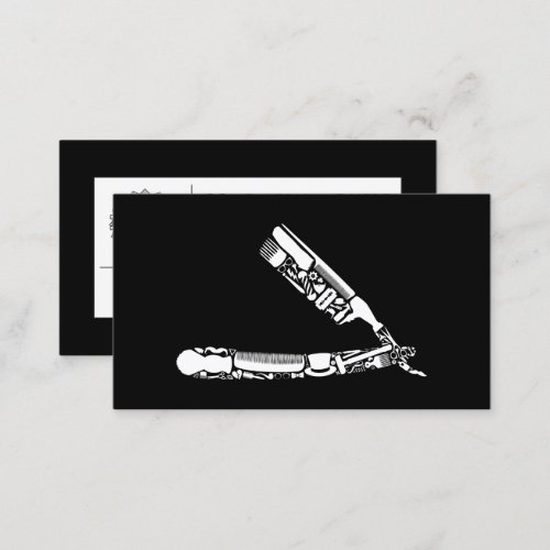 barber razor icons business card