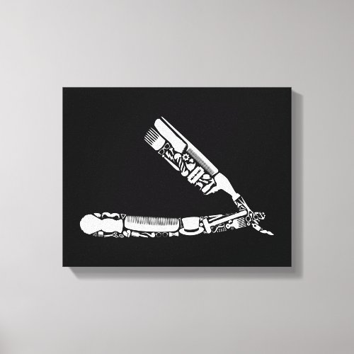 barber razor icons canvas print