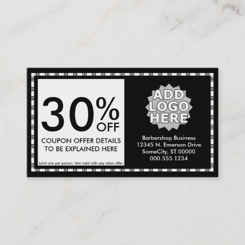 barber razor icons coupon card