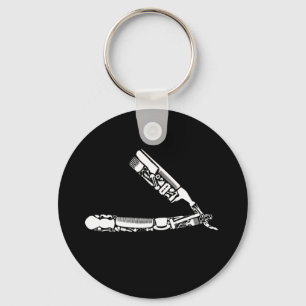barber razor icons keychain