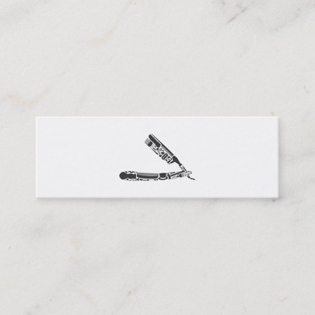 barber razor icons mini business card (Front)