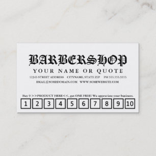 barber razor icons punch card