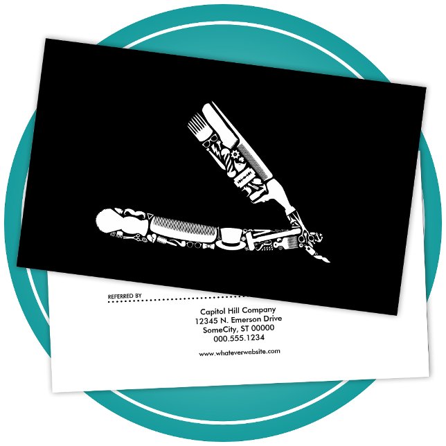barber razor icons referral program card (Creator Uploaded)