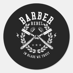 Barber Rebel Classic Round Sticker