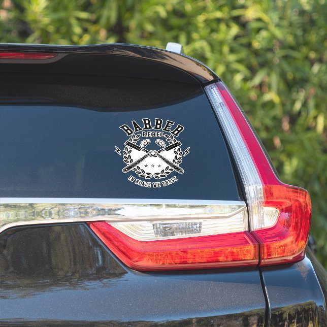 Barber Rebel In Blade We Trust  Sticker (Car Side)
