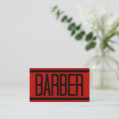 Barber Red Business Card (Standing Front)