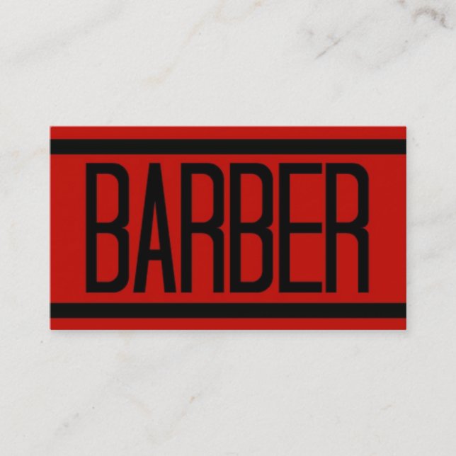 Barber Red Business Card (Front)