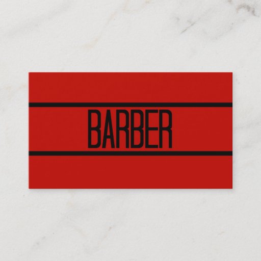 Customizable Barber Red Business Card