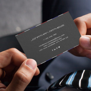 Barber Red White Blue Horizontal Personalized  Business Card