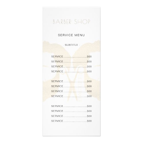 Barber salon simple modern elegant services menu