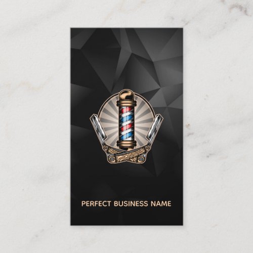 Barber Salon Unique Pole Logo Professional Business Card