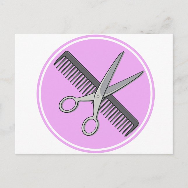 Barber Scissor and Comb Postcard (Front)