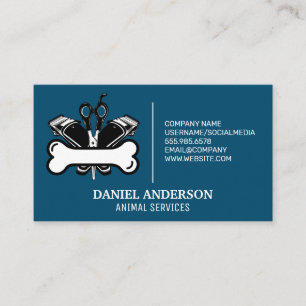 Barber Scissors   Bone   Animal Care Business Card