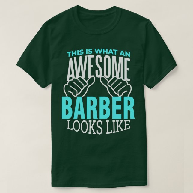 Barber Scissors Hair Barbershop Beard Funny Gift T-Shirt (Design Front)